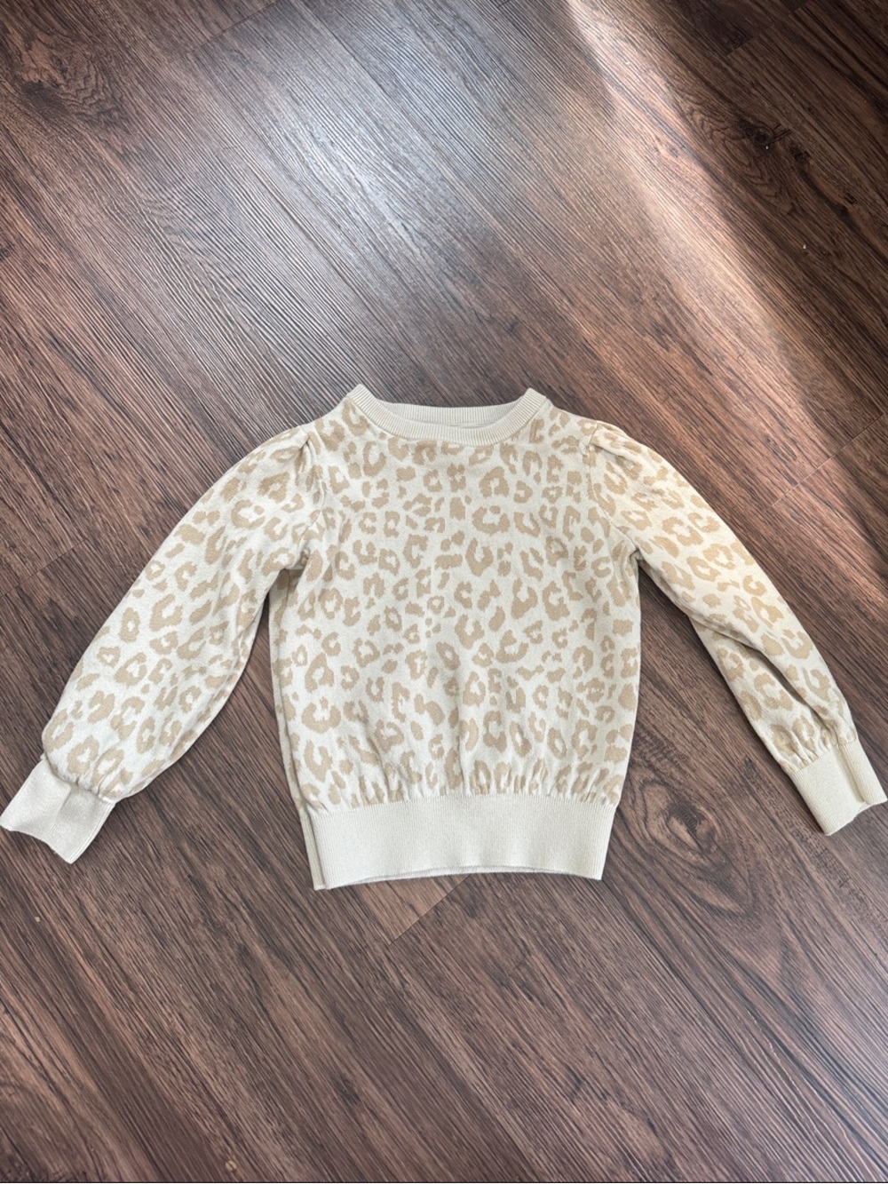 GAP Leopard Print Crewneck Sweater - Cream & Tan